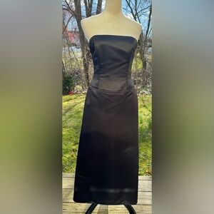 Bill Levkoff Classics Vintage Women's Black Satin Strapless Gown Sz 8